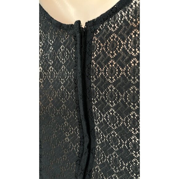 Free People Black Daisy  Mini Dress Cutout Lace Upper Bodice Size 8 - Picture 6 of 12